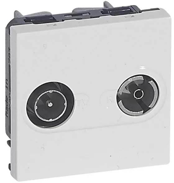 Legrand Tv-r kontakt hane/hona 9,52MM vit